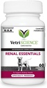 Vetri Science Kidney Health Chewable Tabletler, Renal Essentials Supplement for Dogs, Urinary Tract and Kidney Support with Mushroom, Astragalus Root, Nettle Seed and Herbs, Smoke, 60 Count