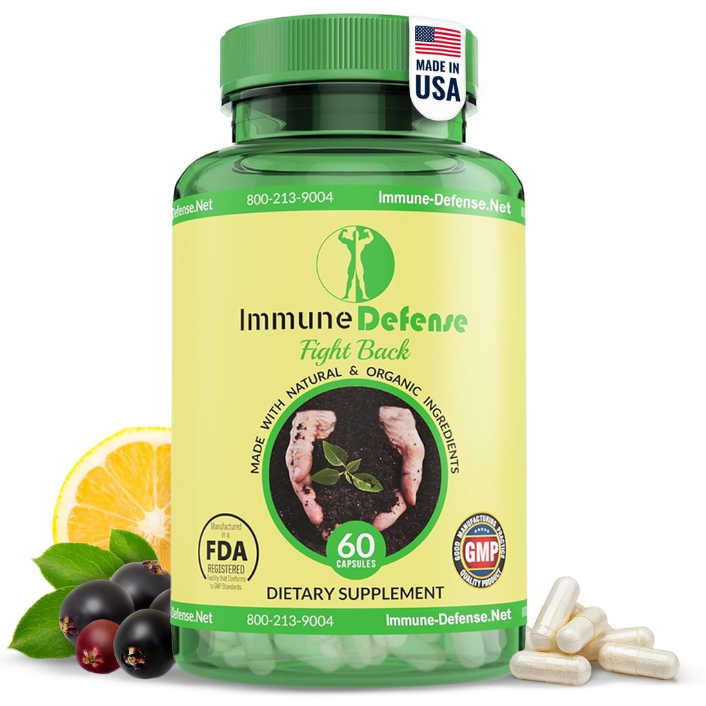Immune Support Supplement - Natural & Organic Immune ATMs for Yetişkinler - Immunity Support with Vitamin C & Vitamin D, Selen, Ginger, Lemon, Elderberry, Selenium & Çinko - 60 Capsules