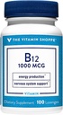 The Shoppe Vitamin B12 1000mcg - Supports Energy Production, Once Daily Diyetary Supplement - Vitamin B-12 (As Cyanocobalamin), Gluten & Dairy Free (100 Lozenges)