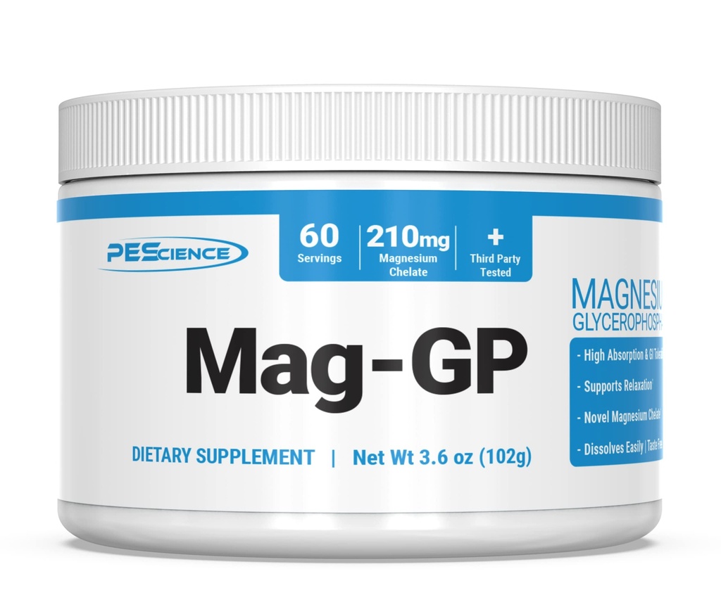 PE Science Mag-GP, Magnezyum Glycero fosfat Chelate Toz, 60 Hizmet, Yüksek Absorpsiyon, Geliştirilmiş Uyku, Calming, Stres Relief & Cramp Erkekler ve Kadınlar için Destek