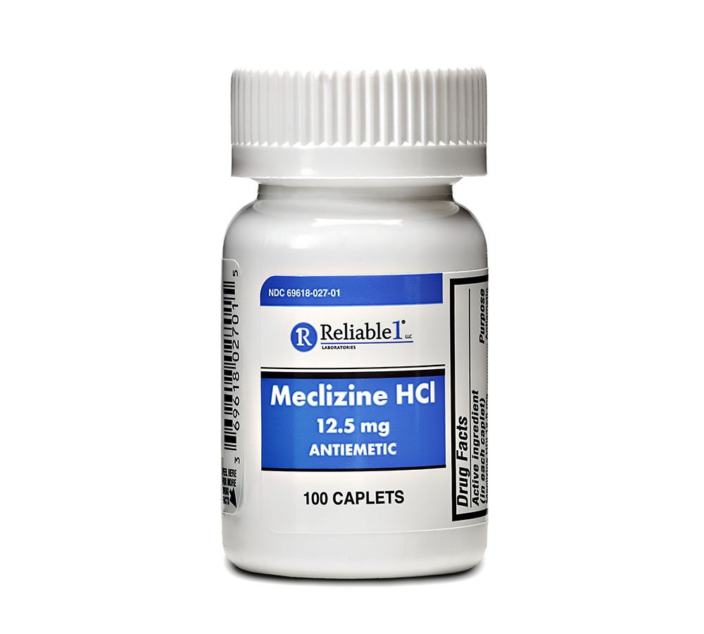 Meclizine 12, 5 mg Αντιεμετική, Αρρώστια κίνησης 100 Caplets PACK of 2