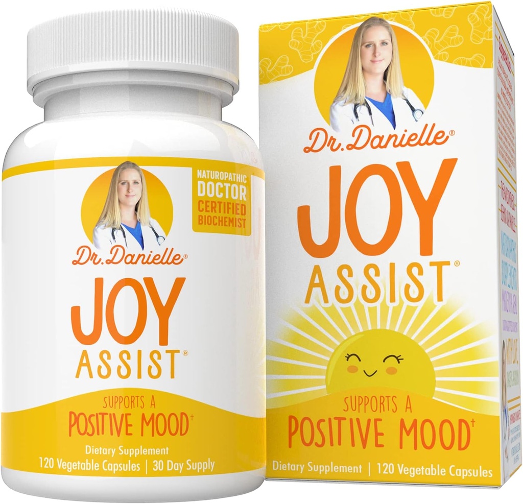 Doktor Danielle Joy Assist | 100% Plant-Based Supplement for Boosting Mood | Helps Relax The Mind | Contains 11 Güçlü Herbs Non-GMO 60 Capsules