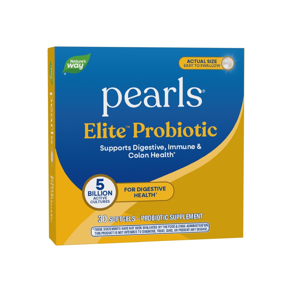 Nature's Way Elite Ekstra Strength Probiyotik Pearls for Men and Women, Supports Digestive, Immune, Colon Health*, 5 Milyar Canlı Kültür, No Refrigeration Required, 30 Softgels