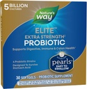Nature's Way Elite Ekstra Strength Probiyotik Pearls for Men and Women, Supports Digestive, Immune, Colon Health*, 5 Milyar Canlı Kültür, No Refrigeration Required, 30 Softgels