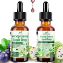 2 Pack Soursop Bitters Sıvı Organik Soursop Ekstraksiyon Multivitamin Drops w. Sea Moss, Grape Seed, Elderberry, Unrefined Soursop Oil for Skin, Immune Boost, Digestion Aid