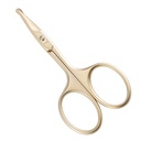LIVINGO 3.75" Küçük Güvenlik Yüz Nose Saç Scissors, Manicure Cuticle için Rounded Tip Paslanmaz Çelik, Eyebrow, Kuru Skin (Gold)