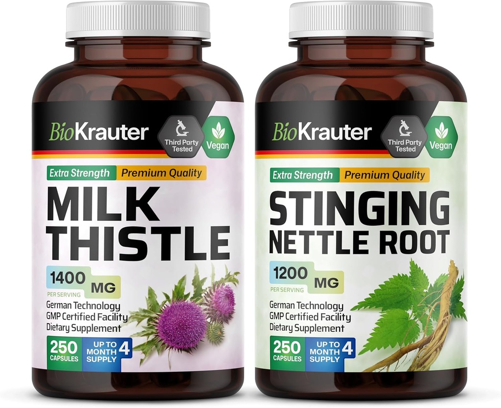 BIO KRAUTER Süt Butle 250 Capsules & Sting Nettle 250 Capsules