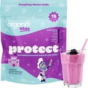 Organifi Kids: Προστατέψτε - Everyday Immune Support for Kids with Elderberry, Acerola Cherry and Zinc - Berry Flavored Immunity Powder - Plant-Based, Vegan, and No Glutten, Dairy or Soy - 15 Servings