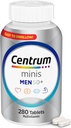 Centrum Minis Silver Multivitamin for Men 50 Plus, Multivitamin/Multimineral Supplement, Vitamin D3, B-Vitamins and çinko, Non-GMO Malzemeler, Supports Memory and Cognition in Yaşlı Yetişkinler - 280 Ct