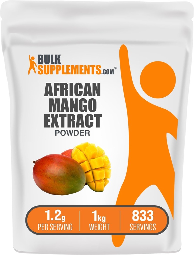 BulkSupplements.com African Mango Extract Powder - Irvingia Gabonensis, African Mango Powder - Χωρίς γλουτένη, 1,2g ανά Σερβίρισμα, 1kg (2,2 lbs) (πακέτο των 1)