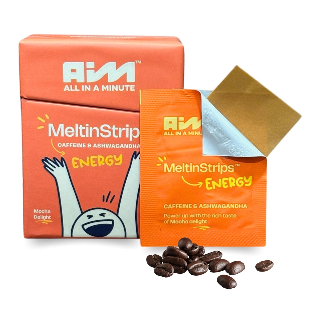MeltinStripsTM Energy Strips με 40mg καφεΐνη, 20mg Ashwagandha και βιταμίνη B12 