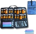 Travel Medicine Bag – Tıp Seyahat Bag & Organizer – Güvenli Bag for Medicine Travel with Lockable lipss – Spacious Medicine Storage Bag for Prescriptions, Pills, and Medical Materials, Blue Bag