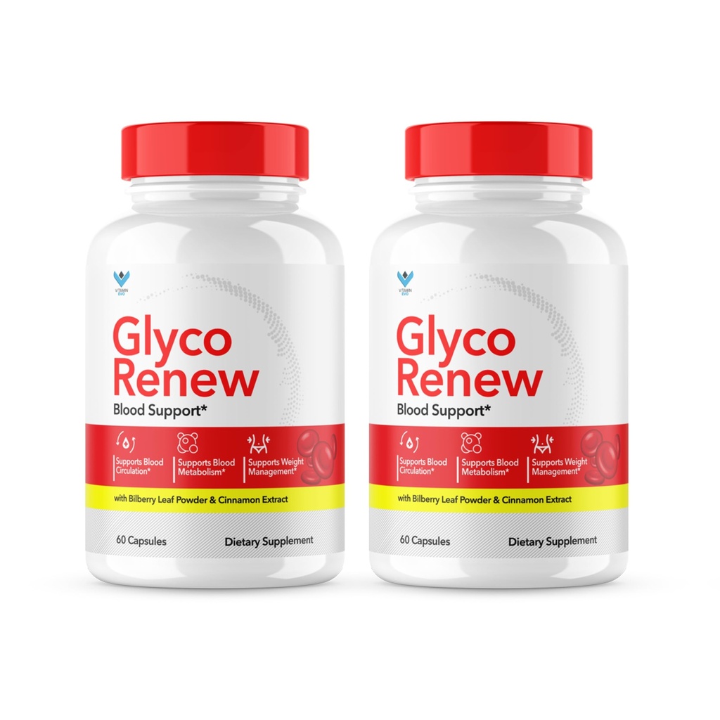 (2 Pack) Glyco Renew Blood Support Supplement - Glyco Renew Pills Original Formula Glycogen Clean Advanced Extra Strength, Glycol Renewal Capsules Renewed Natural Materialss (120 Capsules)
