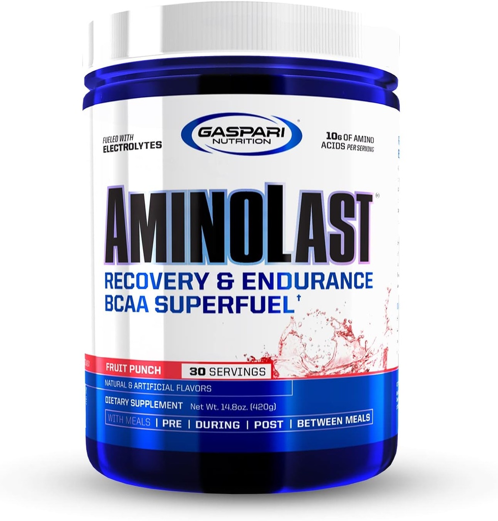 Gazpari Beslenme: MINLast, Muscle Recovery ve Endurance BCAA Yakıtı, Geliştirilmişs Recovery & Replenishes Electrolytes, 30 Hizmet (Fruit Punch)