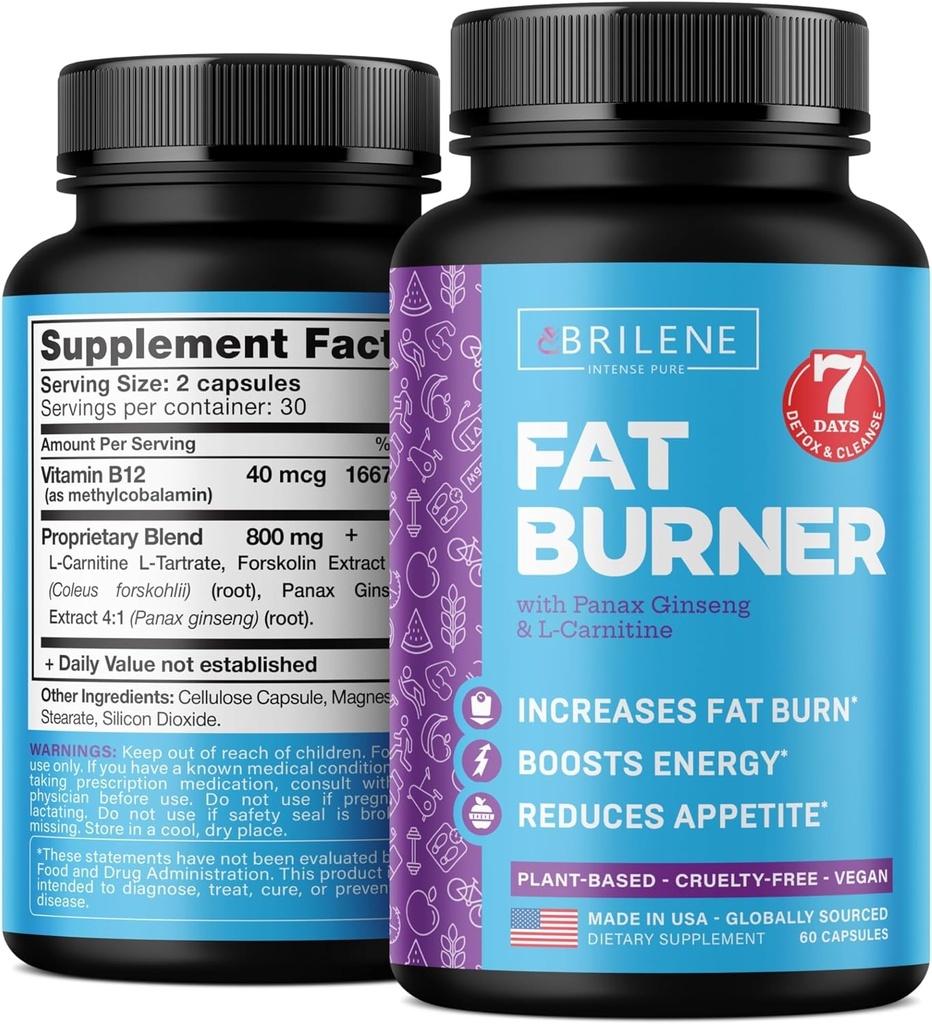 Kadınlar için Kilo Kayıp Pilleri - ABD'de Made in - Natural Appetite Suppressant & Metabolism Branson - L-Carnitine to Lose Kilo Hızlı - 60 Capsules