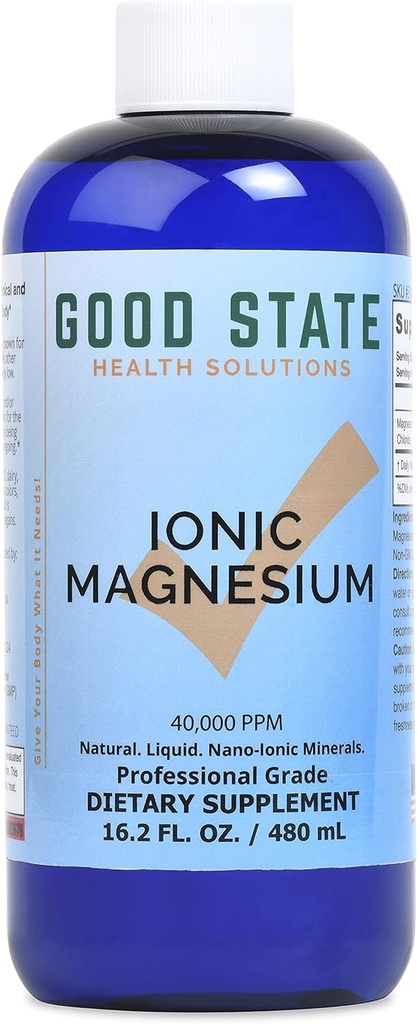 İyi Devlet | Ionic Magnezyum 16 oz.| Doğal | Nano Boyutlu Mineral Teknolojisi | Profesyonel Sınıf | Sağlıklı Kimyasal & Enzymes Reaksiyonları | 192 Hizmetler 100 mg hizmet başına | 16 Fl oz Şişe | 16 Fl oz Şişe | Nano Boyutlu Mineral Teknolojisi | Profesyonel Sınıf | Destek | Sağlıklı Kimyasal ve Enzymes Reaksiyonlar |