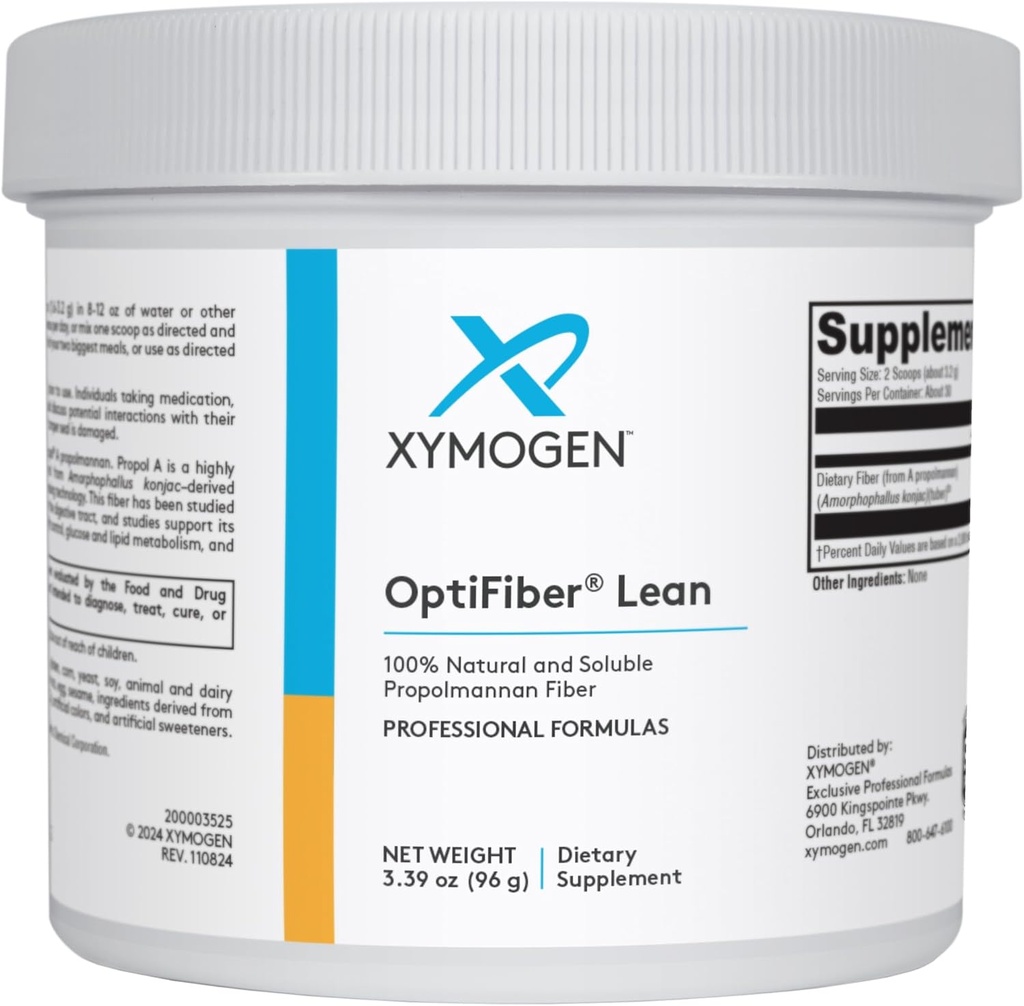 XYMOGEN OptiFiber Lean -% 100 Doğal ve ► Propolmannan Fiber Toz - Satiety, Cholesterol Metabolism ve sağlıklı Bowel Hareketler (3.39 oz)
