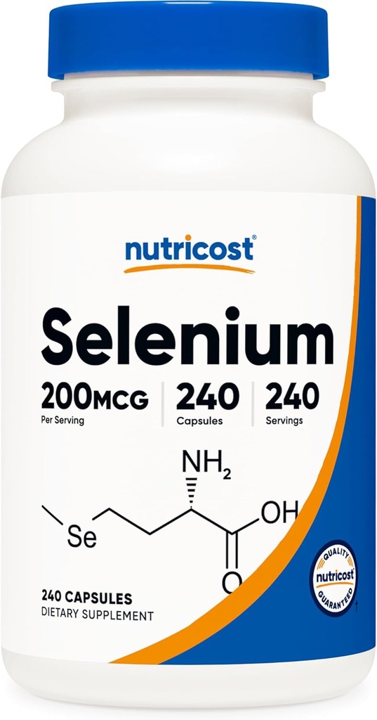 Nutricost Selenium 20006, 240 Vegetarian Capsules, Non-GMO, Gluten Free L-Selenomethionine