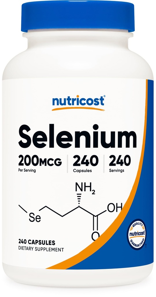 Nutricost Selenium 20006, 240 Vegetarian Capsules, Non-GMO, Gluten Free L-Selenomethionine