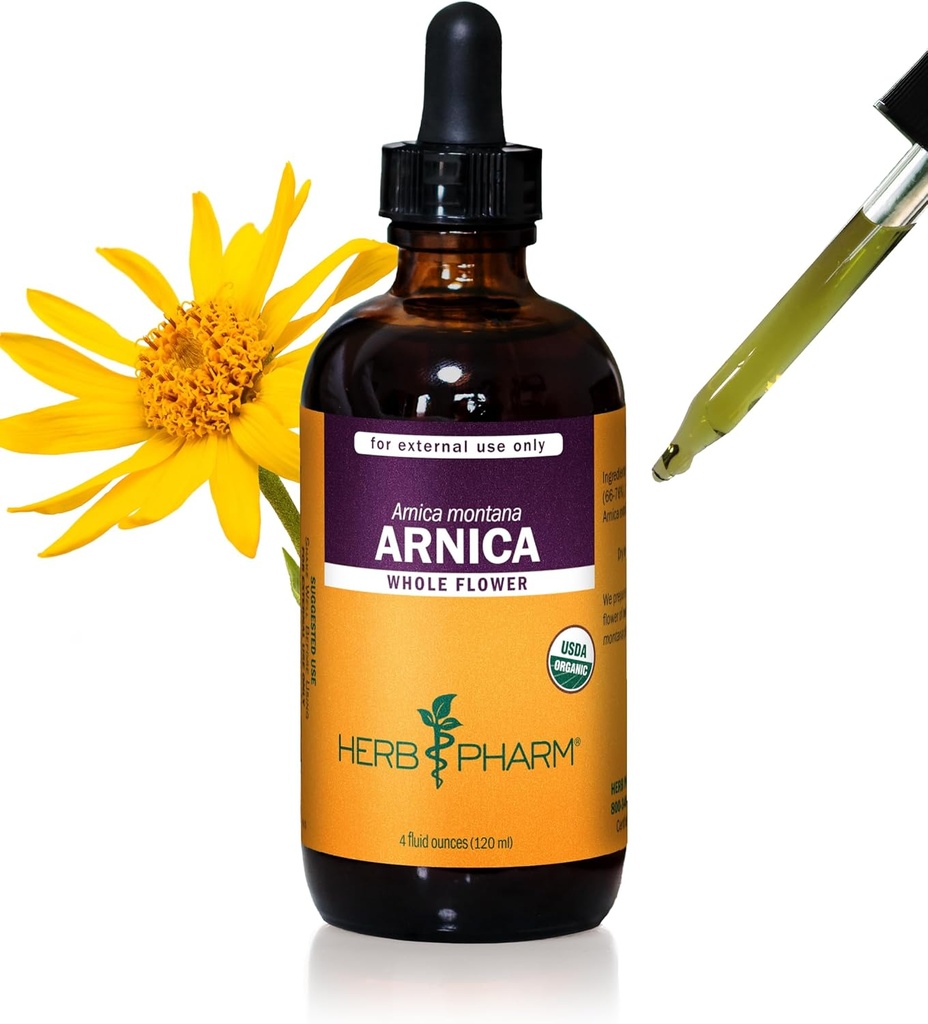 Herb Pharm, Küçük Ağrı Desteği için Organik Arnica Sıvı Türlemeyi Onayladı - 4 Ounce