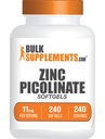 BulkSupplements.com Zinc Picolinate Softgels - Zinc 11mg, for Immune Support, Gluten Free - 1 Softgel per Serving, 240 Count (Pack of 1)