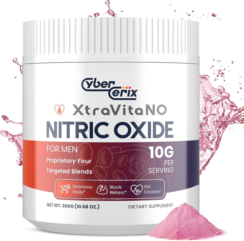 Erkekler için Nitrik Çimento Supplement - Ekstra Kuvvet Nitrik Çimento Sistemleri Kalp, Circulation, Blood Flow, Energy, Endurance - 10g Per Service, 30 Hizmet