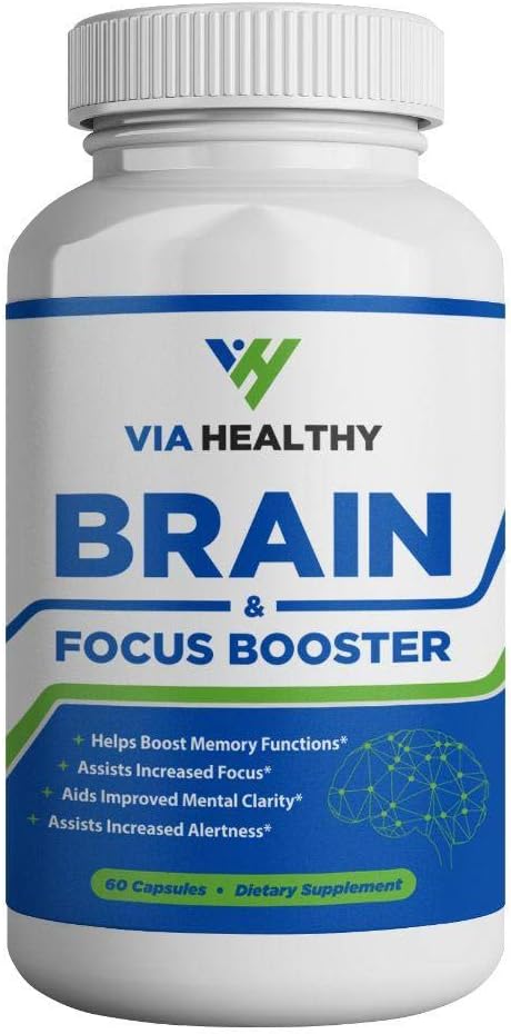 Beyin & Focusfun Tarafından Via Sağlıklı - Gelişmiş Focus, Boost Concentration, improve Memory & Clarity, Mind Advancedment, Ginger Extract