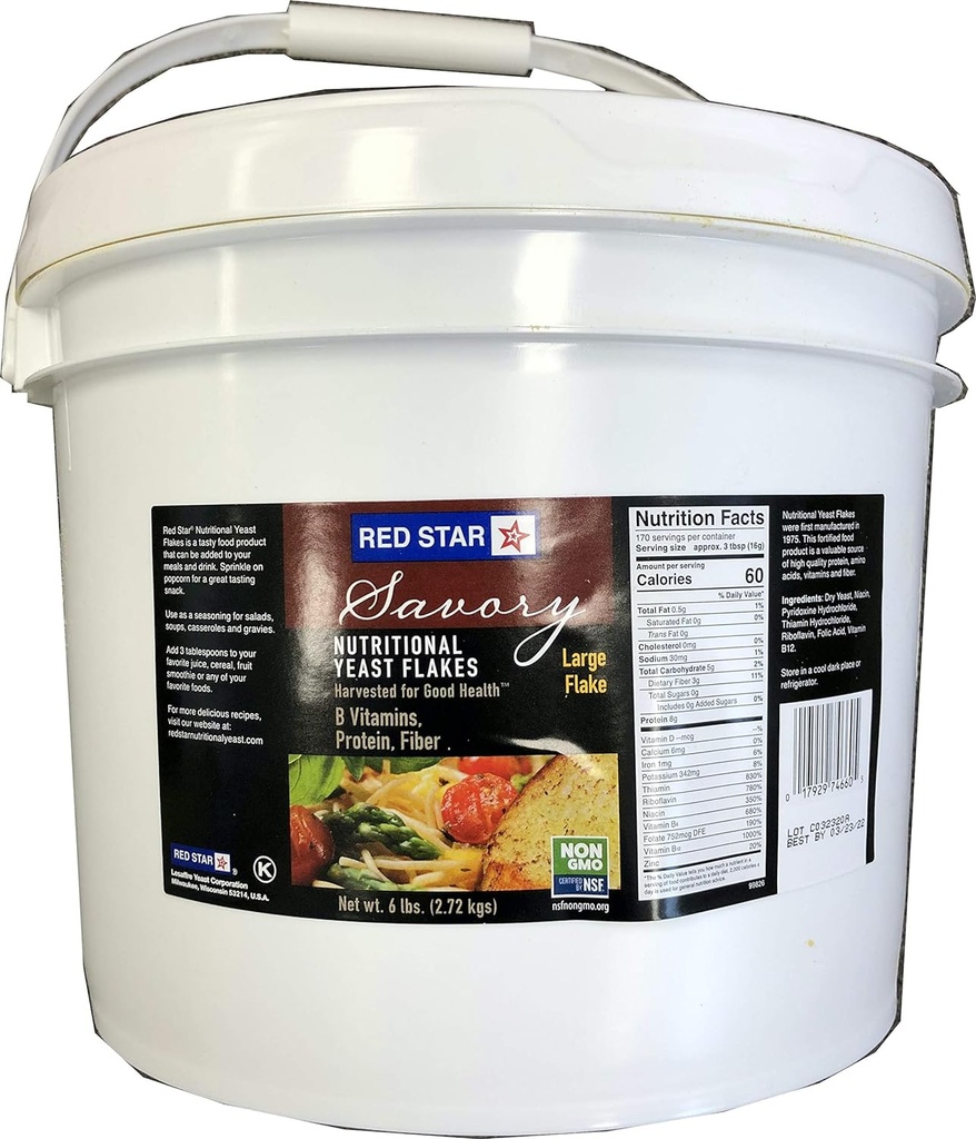 RED STAR Beslenme Büyük Yeast Flake, 6 Pound