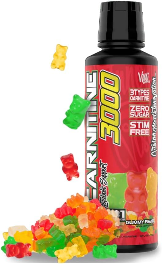 L-Carnitine 3000 Liquid | 3000 mg Carnitine Supplement | Zero Calorie Zero Sugar Keto Friendly for Men and Women – Great Tasting| 31 Servisler (Gummy Bear, 16 fl. oz.)