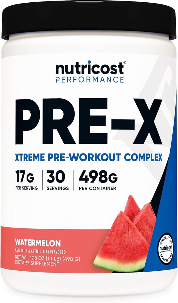 Nutricost Pre-Workout, Watermelon, 30 Hizmet, Vegetarian, Non-GMO ve Gluten Free (Pre-X)