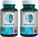 NEURIVA Plus συμπλήρωμα εγκεφάλου για τη μνήμη, εστίαση & συγκέντρωση + Γνωστική λειτουργία με Nootropics Φωσφατιδυλσερίνη και Νευροπαράγοντα, VIT B6 & B12, Frowberry Flavor, 50 Gummies (2 Συσκευασία)