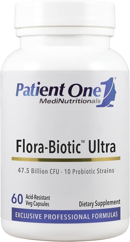 Hasta One Flora-Biotic Ultra | Probiyotik Supplement to Support Balanced Intestinal Flora* | 47.5 CFU Plus 10 Probiyotik Strains | 60 Capsules