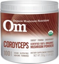 Om Organic Mushroom Superfood σκόνη, Cordyceps, 100 εξυπηρετήσεις, ενέργεια και υποστήριξη αντοχής, 7.05 Ουγγιά (πακέτο του 1)