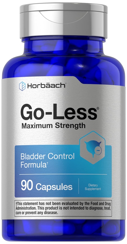 Horbäach Go Less Bladder Control Supplement | 90 Capsules | Kadınlar ve Erkekler için maksimum Güç Pilleri | Non-GMO & Gluten Ücretsiz Formula