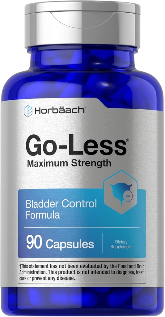 Horbäach Go Less Bladder Control Supplement | 90 Capsules | Kadınlar ve Erkekler için maksimum Güç Pilleri | Non-GMO & Gluten Ücretsiz Formula