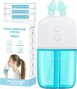 Nasal Irrigation System with 30 Saline Packets – Dual Speed and Auto Waste Collection – Portatif ve Seyahat-Friendly Nasal Irrigator – Sinus Relief Nasal Rinse Machine