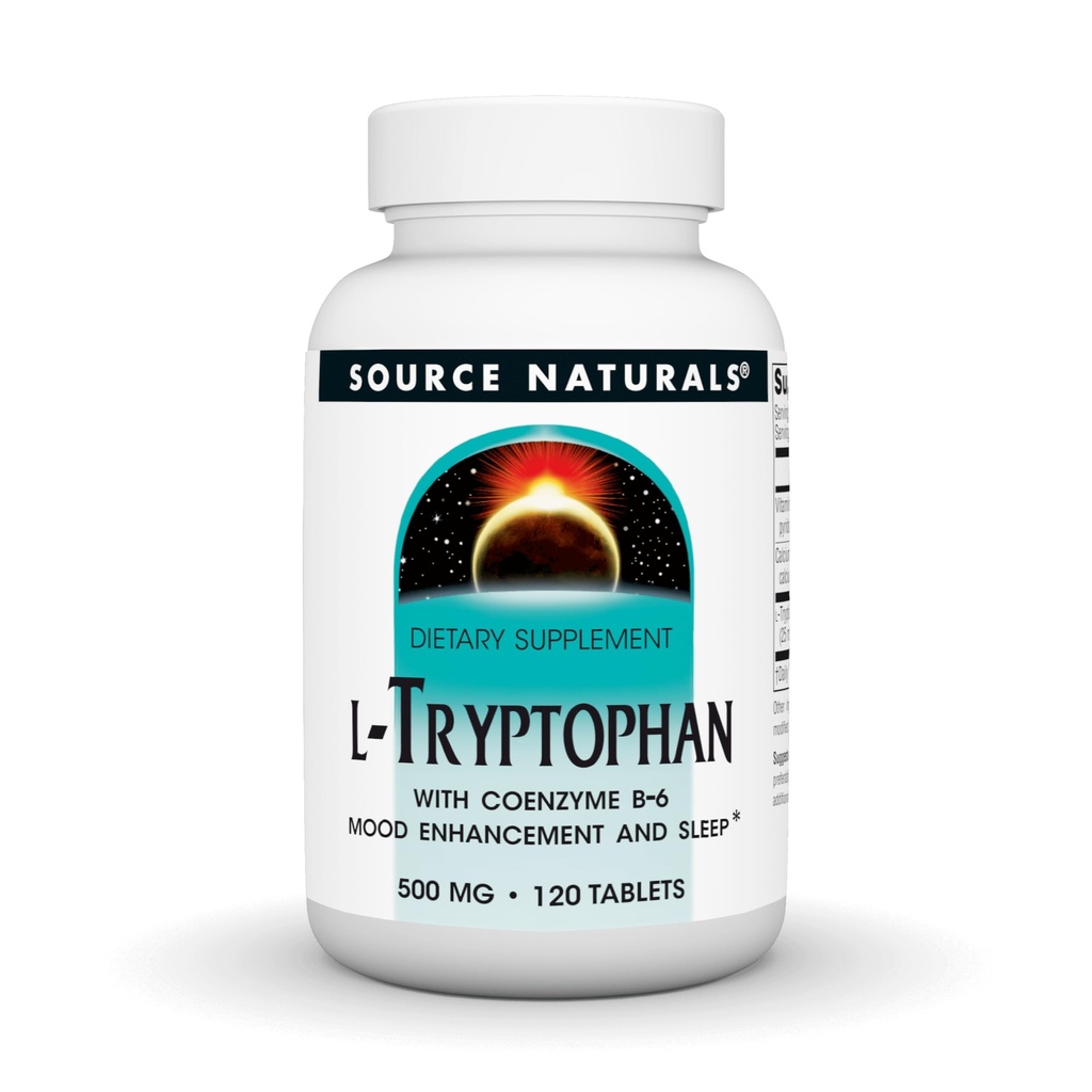 Source Naturals L- Tryptophan με συνένζυμο B-6, 500mg - 120 δισκία
