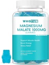 Magnezyum Malate Gummies 1000 mg, Geliştirilmiş Abvitamin Magnezyum Chewables Supplement with Malic Acid for Energy Boost & Muscle Health, 60 Count Count Count