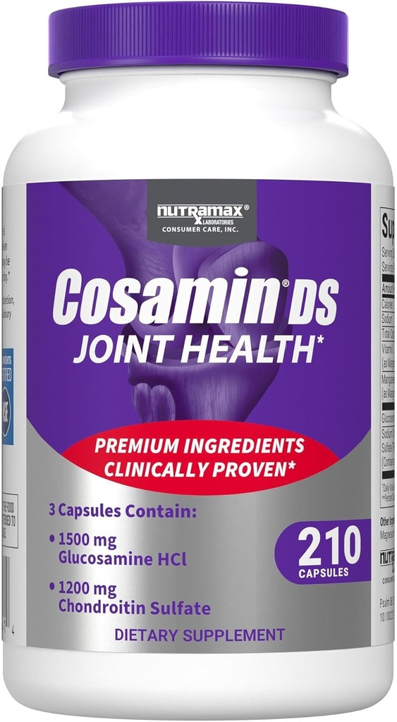 Nutramax Cosamin® DS Joint Health Supplement with Glucosamine & Chondroitin for Men's & Women's Joint Health, 210 Capsules