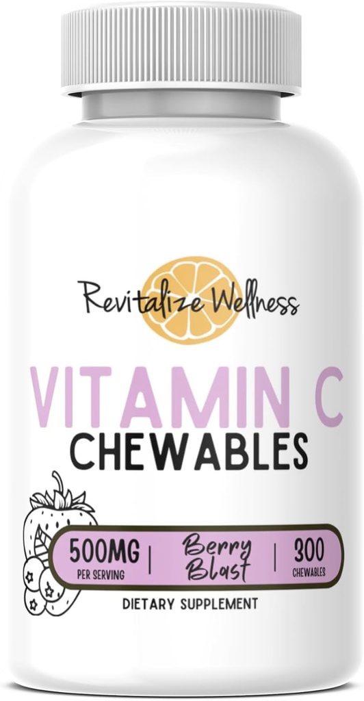 C Chewables | 500 mg Vitamin C as Ascorbik Asit per Service | Berry Blast Flavor | 60 Servisler