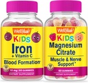 Evet Demir + Vitamin C Kids + Magnezyum Citrate Kids, Gummies Sche - Great Tasting, Supplement, Gluten Free, GMO Free, Chewable Gummy