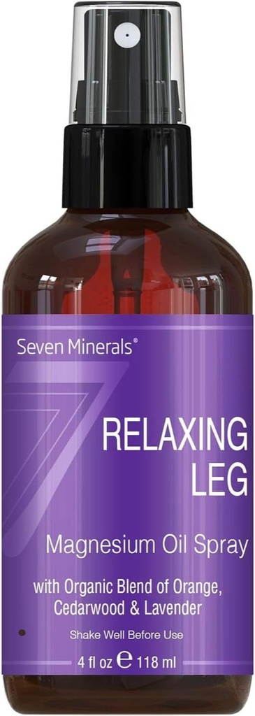 Yedi Minerals Magnezyum Leg Sprey, Essential Oils (Orange, Cedarwood, & Lavender), Bu Calms Legs Doğal. 4 fl oz,