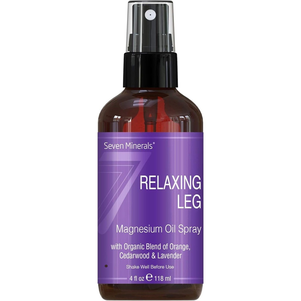 Yedi Minerals Magnezyum Leg Sprey, Essential Oils (Orange, Cedarwood, & Lavender), Bu Calms Legs Doğal. 4 fl oz,