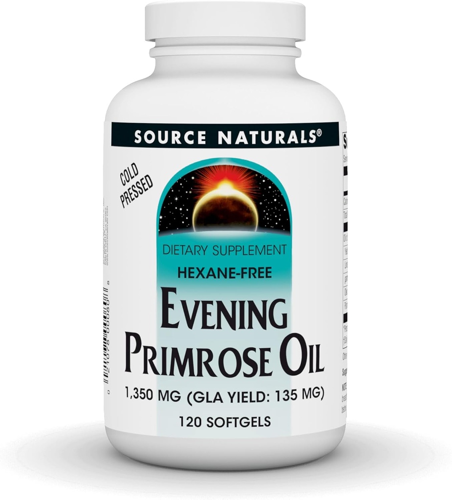 Source Naturals Evening Primrose Oil, Hexane Free, Cold-Pressed* - 1350 mg, 120 Softgels