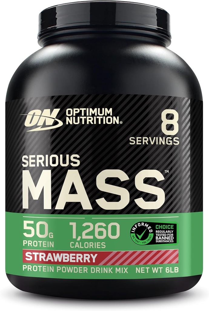 Optimum Beslenme Ciddi Kitle, Kilo Vermeci Protein Toz, Mass Winer, Vitamin C ve Çinko Immune Support, Kretine, Strawberry, 6 Pound (Pazar Mayıs Vary)