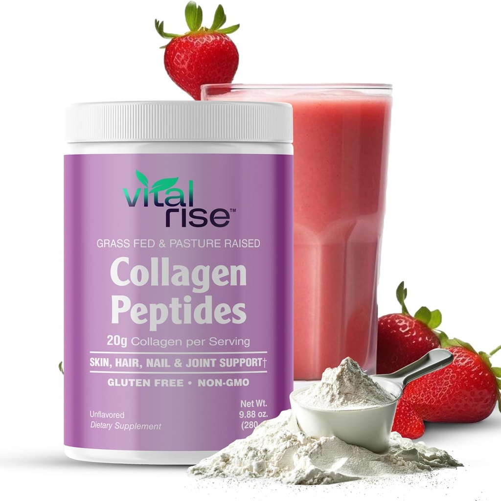 Doğal olarak kaynaklanmış Hidrolyzed Collagen Toz - Saç, Skin, Nail ve Ortak Destek - Tip I & III Grass-Fed Collagen Supplement for Women | Non-GMO, Dairy-Free | 9.88 Oz (280g) Unflavored