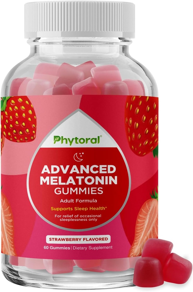 Μελατονίνη Gummy Βιταμίνες Συμπλήρωμα ύπνου - Φυσικό Ενηλίκων Μελατονίνη Gummies 5mg Deep Sleep Supplement - 5mg Mood Support Ξεκούραστοι Gummies και νυχτερινή ανοσία