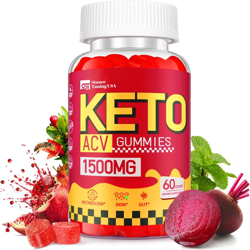 Kilo kaybı için Keto ACV Gummies - Delicious 1500MG Apple Cider Vinegar with Mother, Probiyotiks, Vitamins B6 & B12 - Sugar Free, Vegan & Non-GMO - Supports Gut Health, Metabolism & Fat Burn for Women