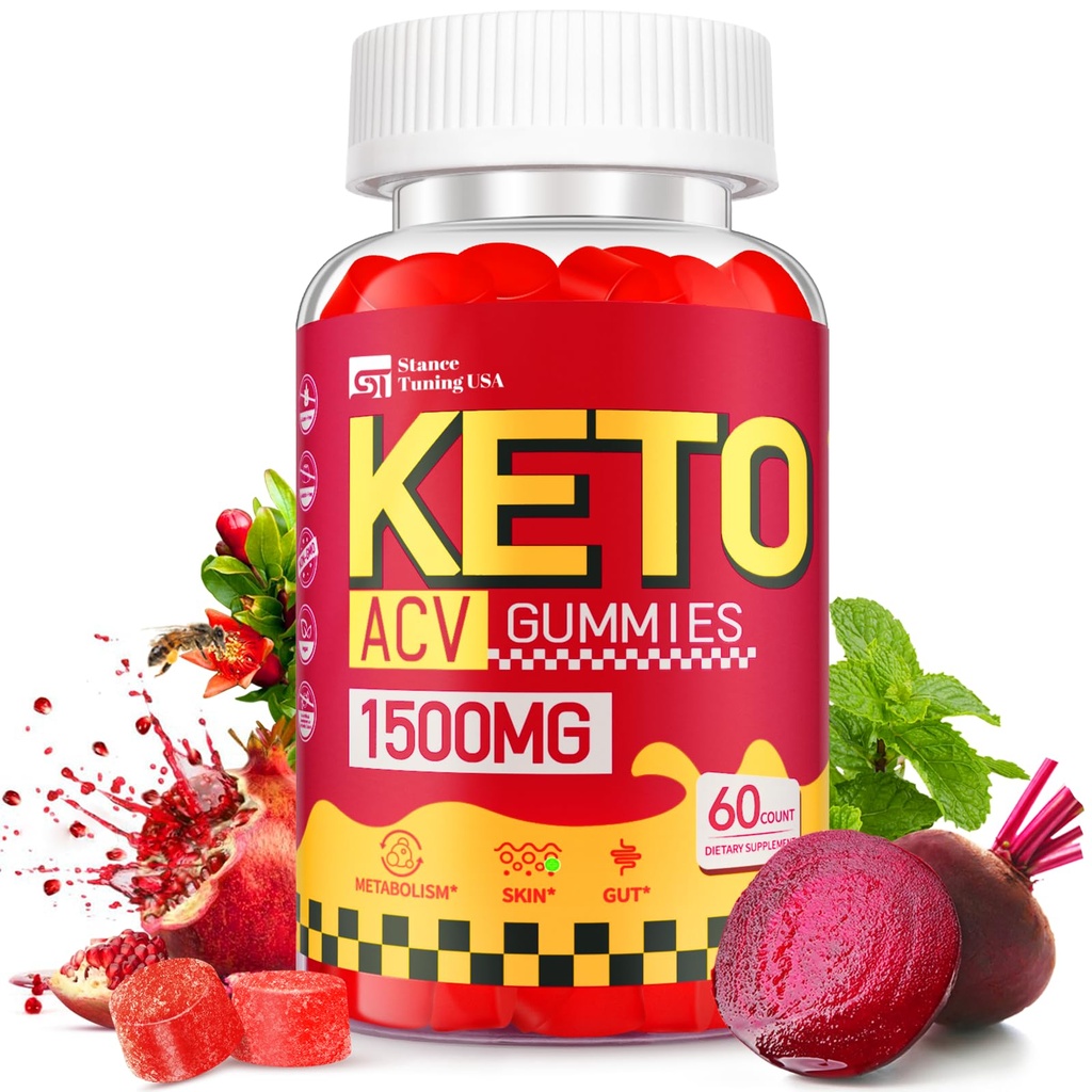 Kilo kaybı için Keto ACV Gummies - Delicious 1500MG Apple Cider Vinegar with Mother, Probiyotiks, Vitamins B6 & B12 - Sugar Free, Vegan & Non-GMO - Supports Gut Health, Metabolism & Fat Burn for Women