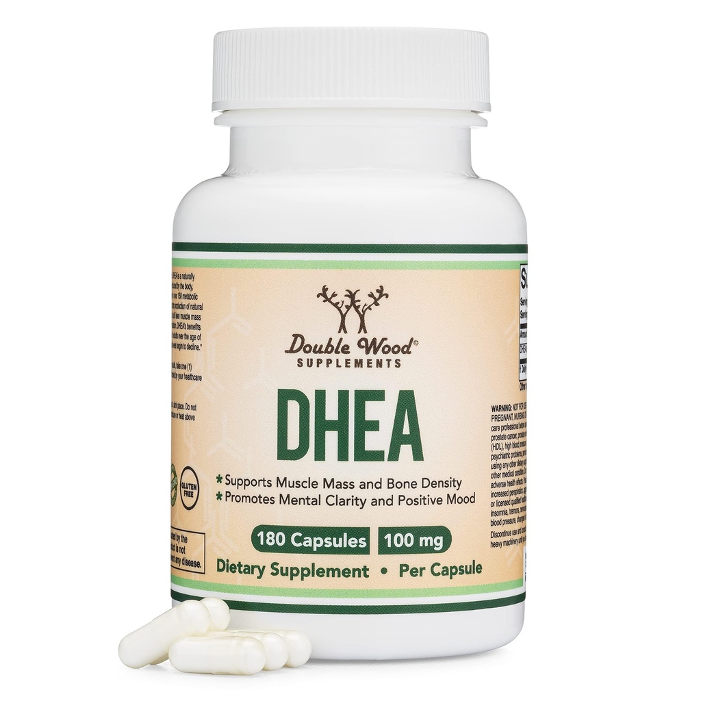DHEA 100 mg | 180 Capsules | Max Strength 6 Ay Supply | Üçüncü Parti Test Edildi | Hormon Dengesi ve Çift Wood Tarafından Sağlıklı Ağlama